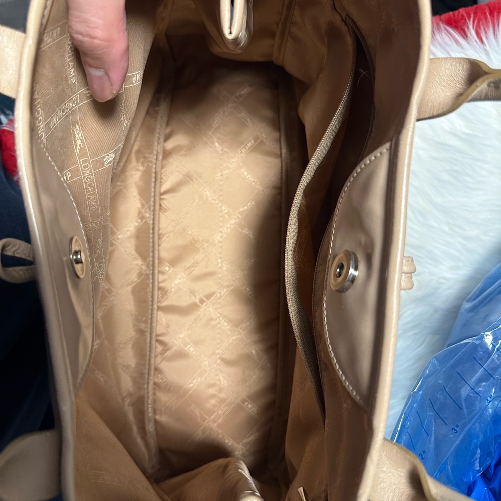 BEAUTIFUL - beige leather handbag - Picture 6 of 8